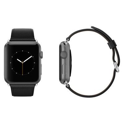 Refurbished Apple Watch Series 3 GPS Cellular Space Grey Aluminium 38MM Black Classic Buckle EE B Mac4sale